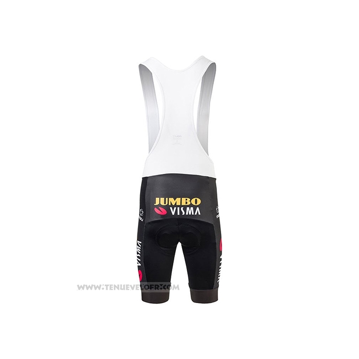 2021 Maillot Cyclisme Jumbo Visma Noir Jaune Manches Courtes et Cuissard